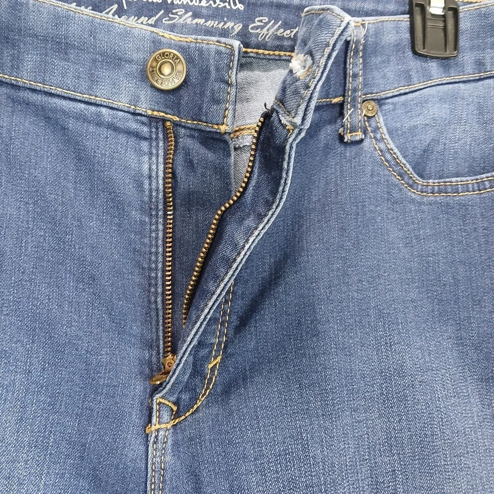 Gloria Vanderbilt Slimming Effect Jeans Womens 14 Blue Denim Stretch Slim Fit